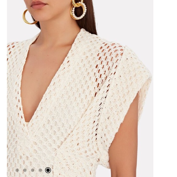 IRO Newberry knit crochet mini dress cream size 38 US 6 - Picture 3 of 9